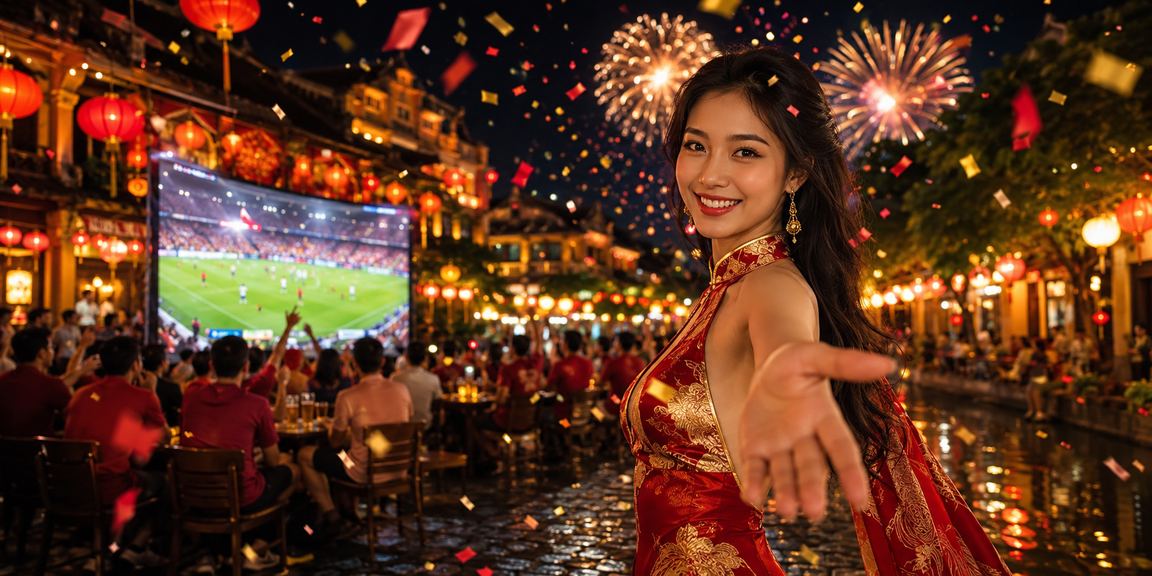 Phố Hội An với đèn lồng minh họa trải nghiệm giải trí thể thao trực tuyến